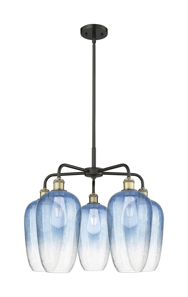 Brookhaven Flute - 5 Light - 26 inch - Black Antique Brass - Stem hung - Chandelier