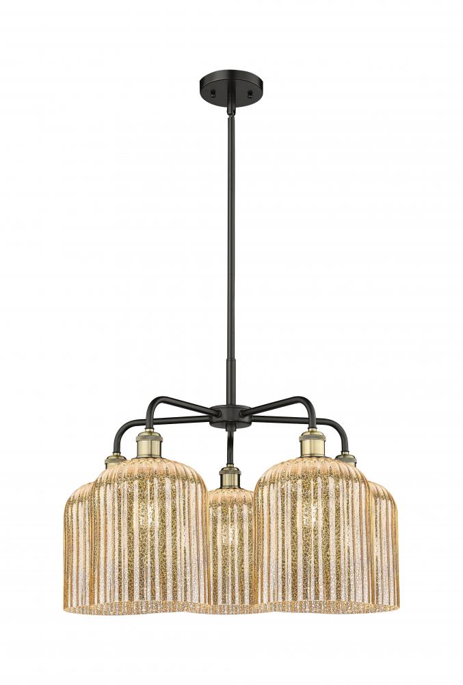 Bridal Veil - 5 Light - 23 inch - Black Antique Brass - Chandelier