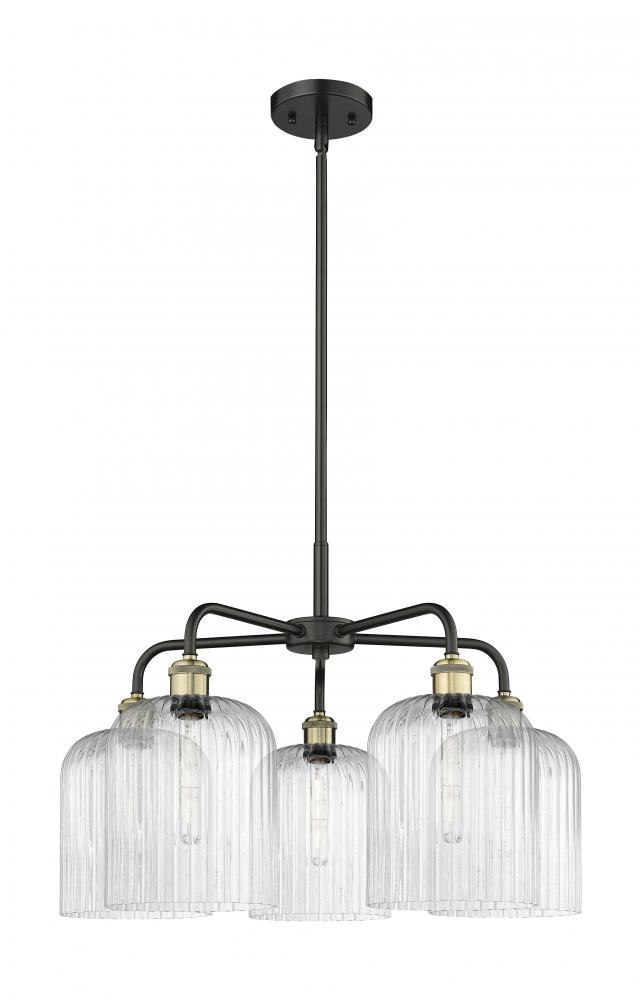 Bridal Veil - 5 Light - 23 inch - Black Antique Brass - Chandelier
