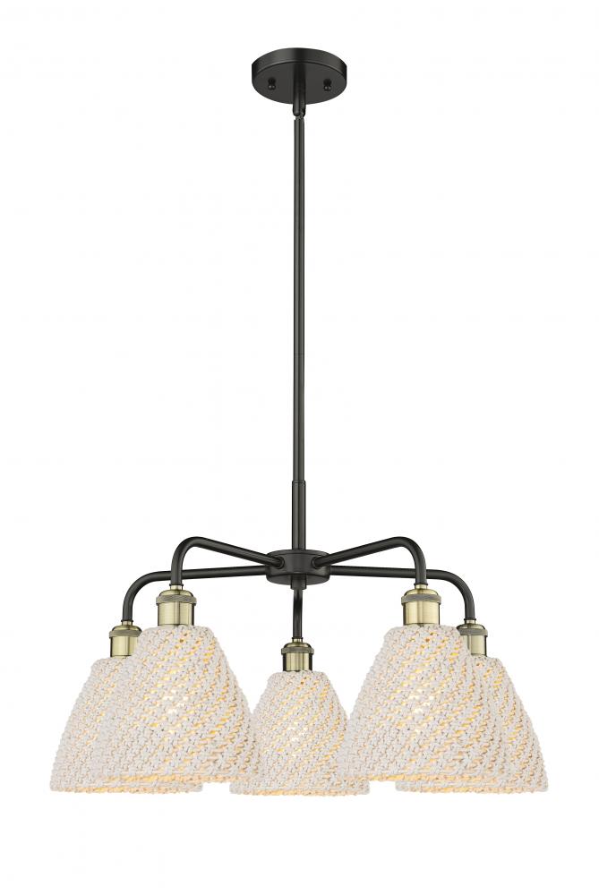 Bristol Natural - 5 Light - 26 inch - Black Antique Brass - Stem hung - Chandelier