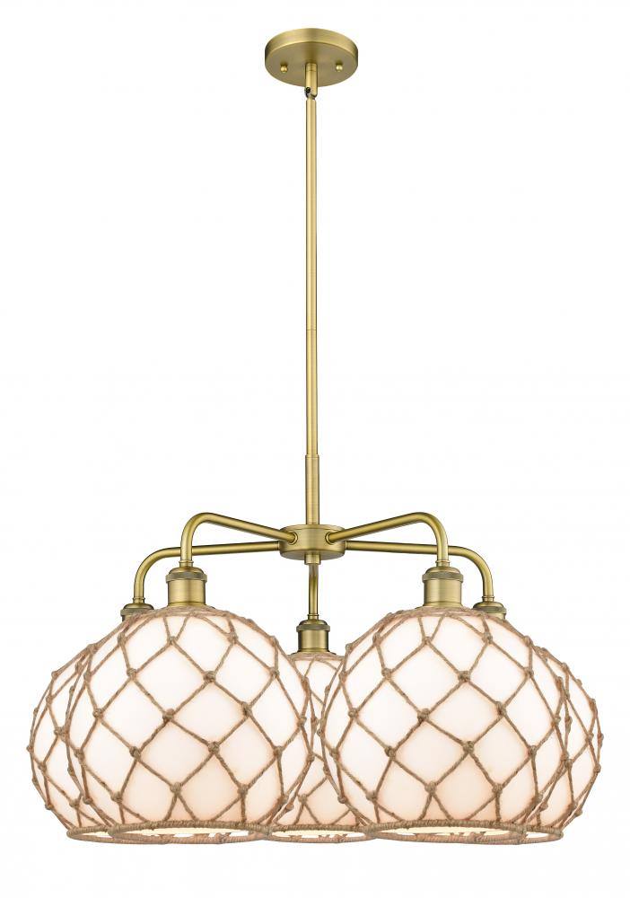Farmhouse Rope - 5 Light - 29 inch - Brushed Brass - Stem hung - Chandelier
