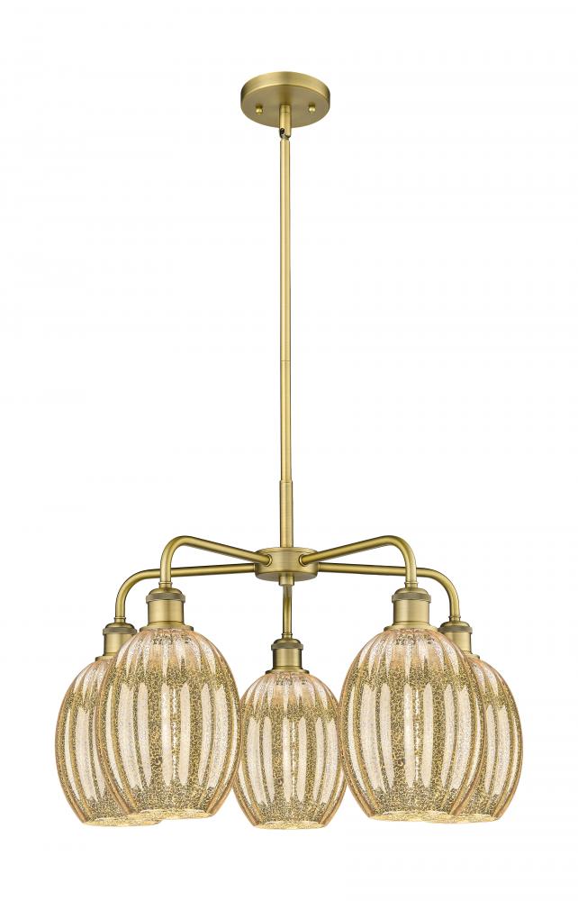 Preston Bulb - 5 Light - 25 inch - Brushed Brass - Stem hung - Chandelier
