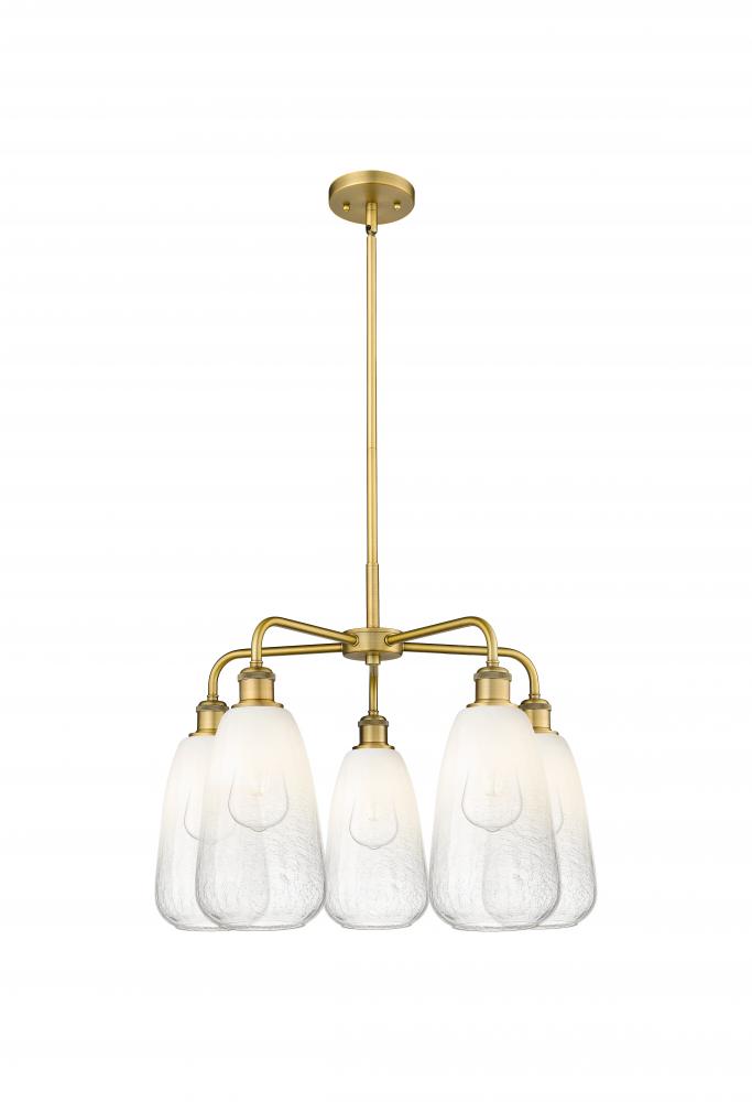Brookhaven Almond - 5 Light - 25 inch - Brushed Brass - Stem hung - Chandelier