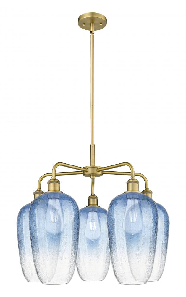 Brookhaven Flute - 5 Light - 26 inch - Brushed Brass - Stem hung - Chandelier