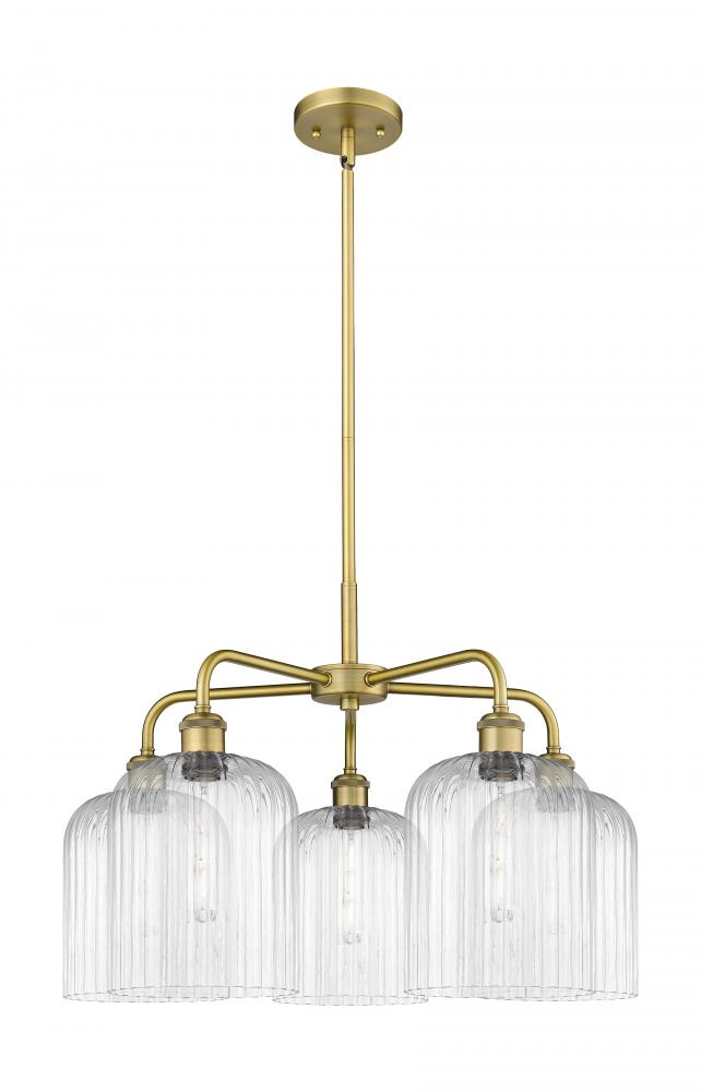 Bridal Veil - 5 Light - 23 inch - Brushed Brass - Chandelier
