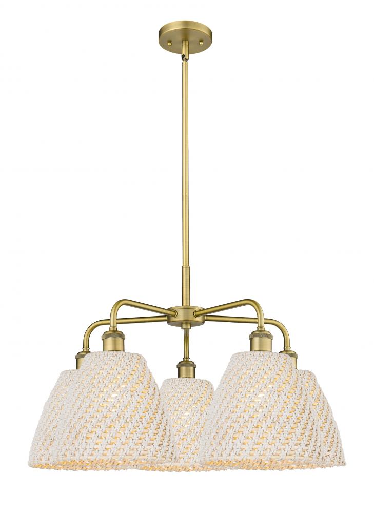 Bristol Natural - 5 Light - 28 inch - Brushed Brass - Stem hung - Chandelier