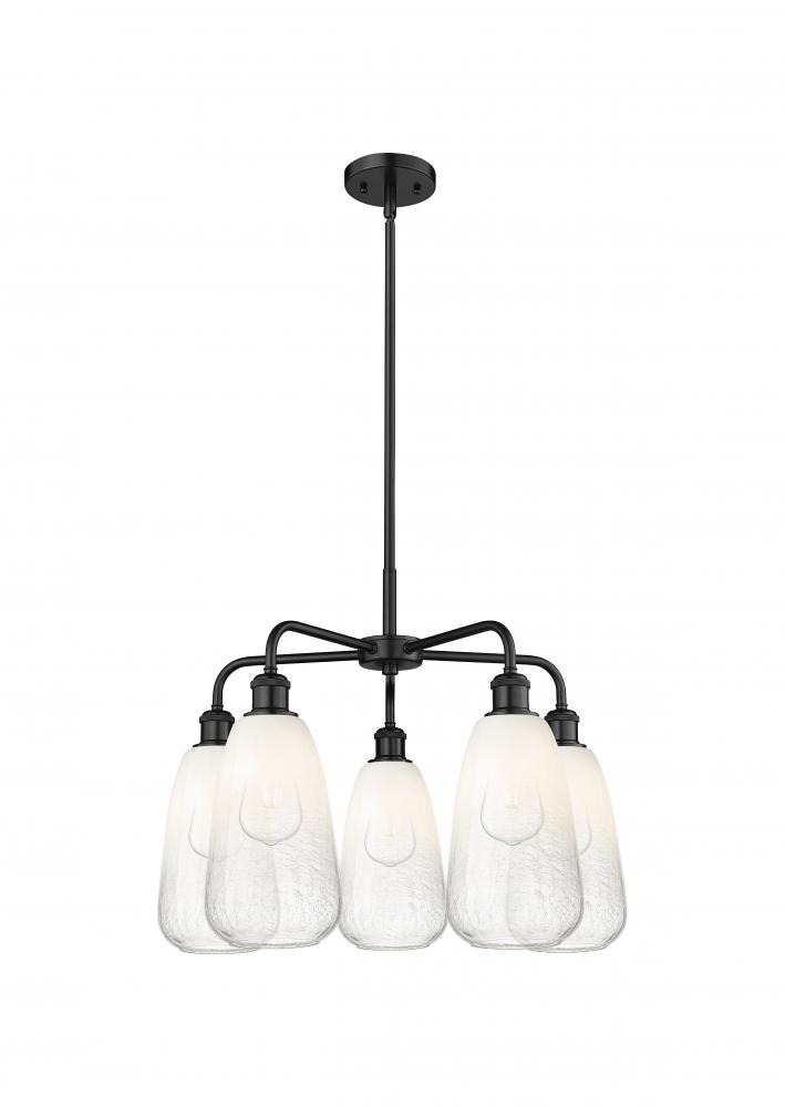 Brookhaven Almond - 5 Light - 25 inch - Matte Black - Stem hung - Chandelier