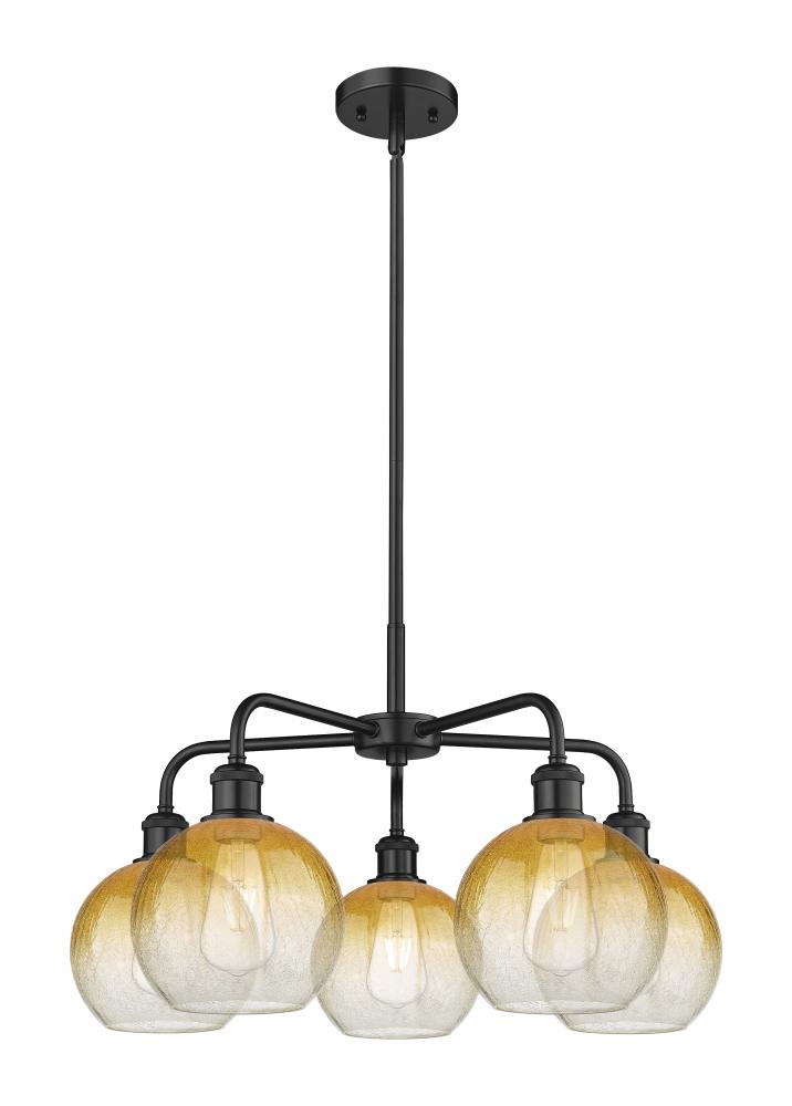 Brookhaven Globe - 5 Light - 26 inch - Matte Black - Stem hung - Chandelier