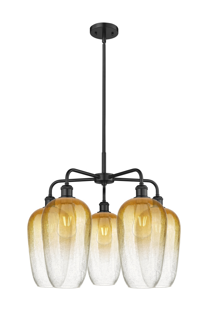 Brookhaven Flute - 5 Light - 26 inch - Matte Black - Stem hung - Chandelier