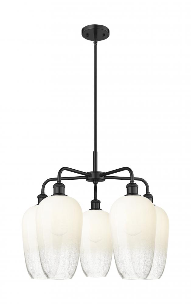 Brookhaven Flute - 5 Light - 26 inch - Matte Black - Stem hung - Chandelier