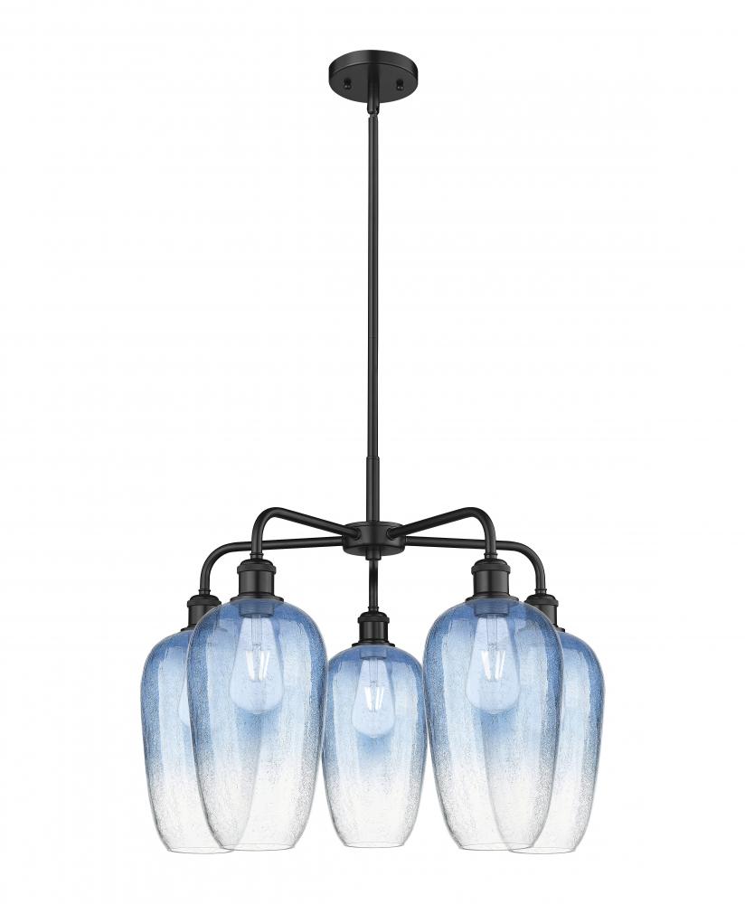 Brookhaven Flute - 5 Light - 26 inch - Matte Black - Stem hung - Chandelier