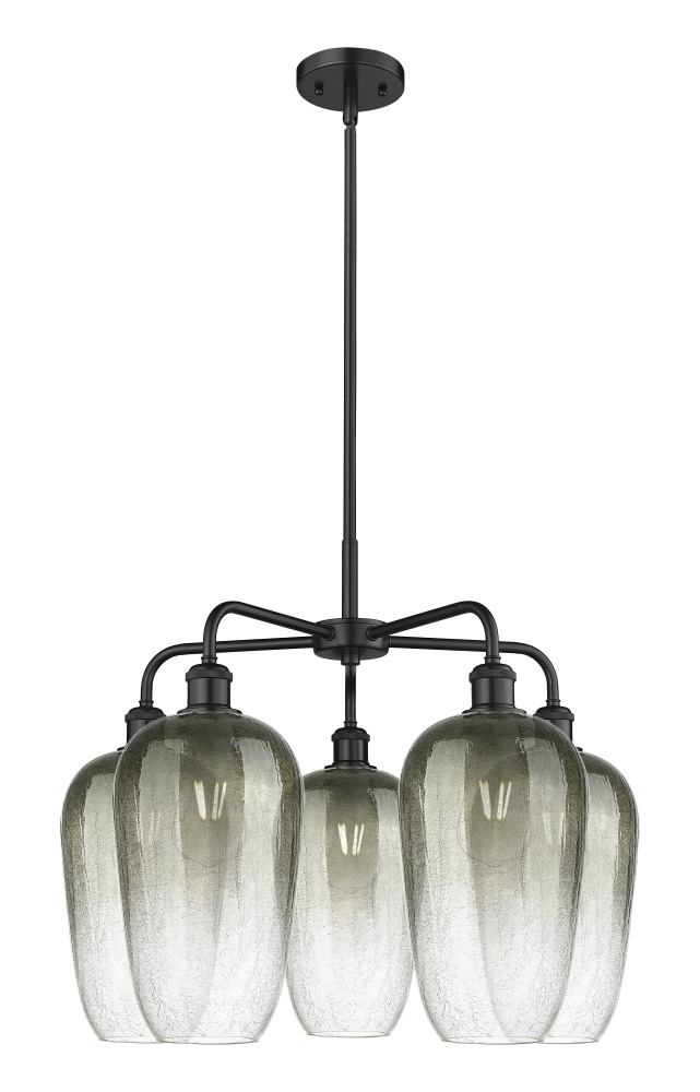 Brookhaven Flute - 5 Light - 26 inch - Matte Black - Stem hung - Chandelier