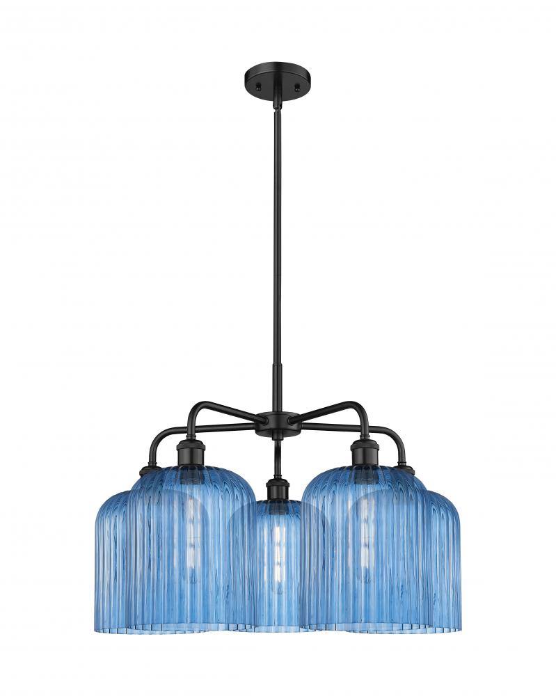 Bridal Veil - 5 Light - 23 inch - Matte Black - Chandelier