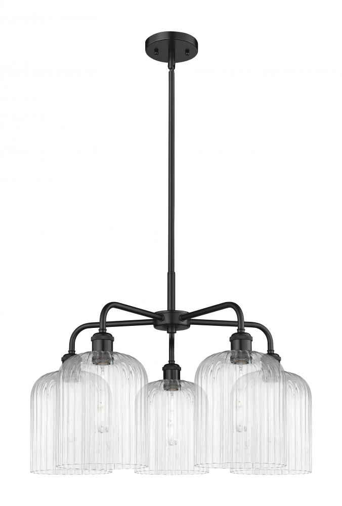 Bridal Veil - 5 Light - 23 inch - Matte Black - Chandelier