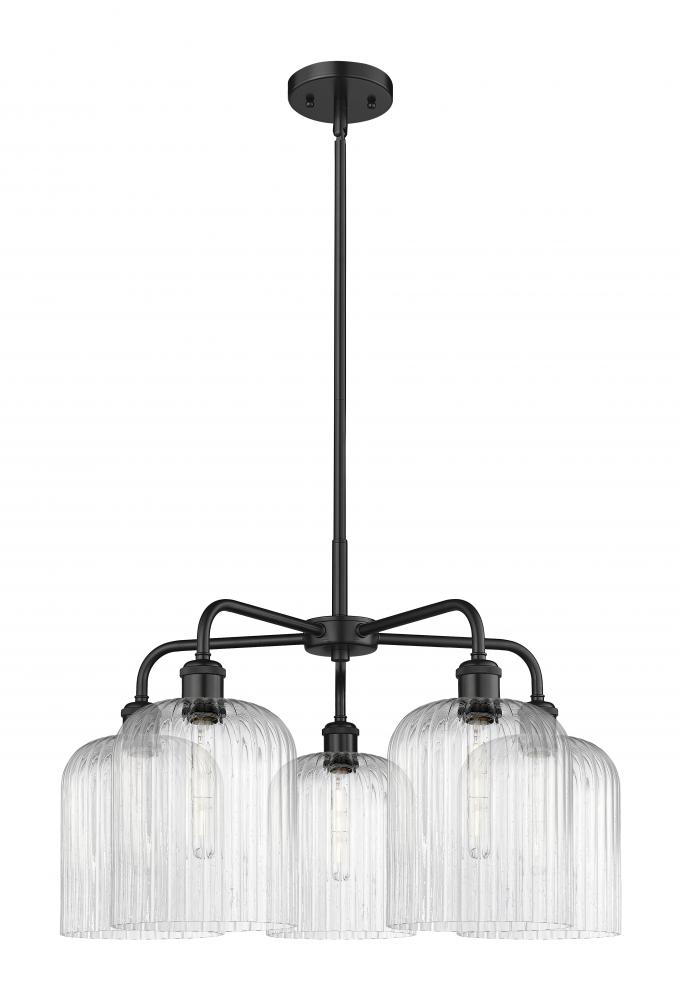 Bridal Veil - 5 Light - 23 inch - Matte Black - Chandelier