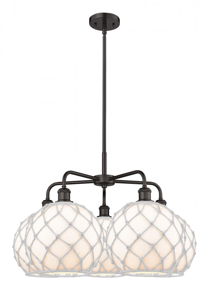 Farmhouse Rope - 5 Light - 29 inch - Oil Rubbed Bronze - Stem hung - Chandelier