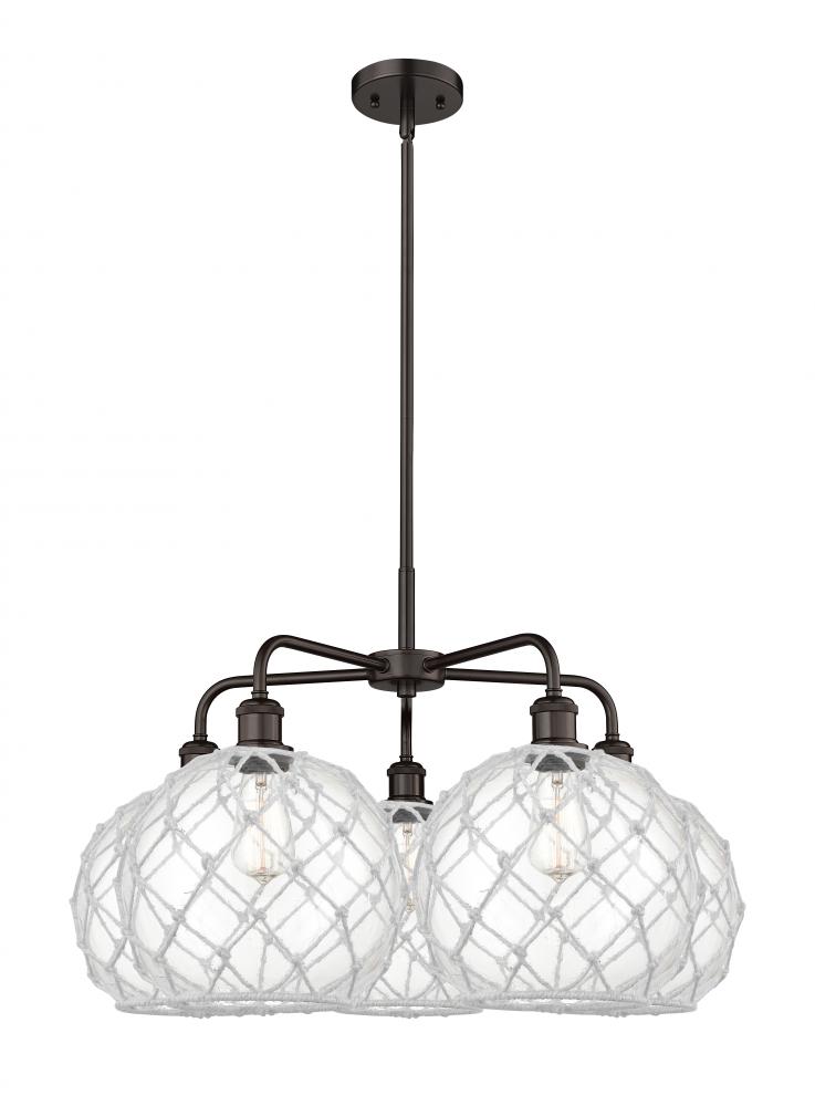 Farmhouse Rope - 5 Light - 29 inch - Oil Rubbed Bronze - Stem hung - Chandelier