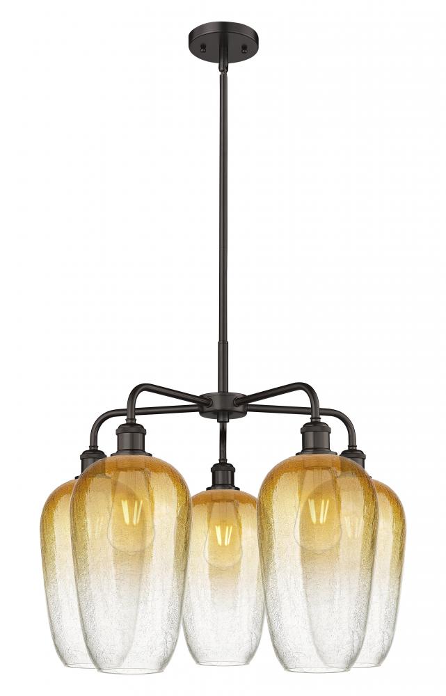 Brookhaven Flute - 5 Light - 26 inch - Oil Rubbed Bronze - Stem hung - Chandelier