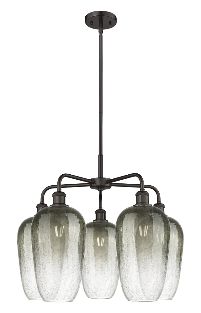 Brookhaven Flute - 5 Light - 26 inch - Oil Rubbed Bronze - Stem hung - Chandelier