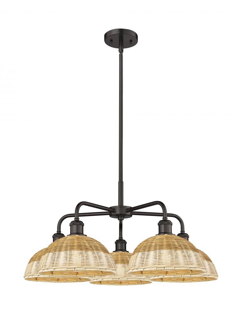 Bristol Natural II - 5 Light - 28 inch - Oil Rubbed Bronze - Stem hung - Chandelier