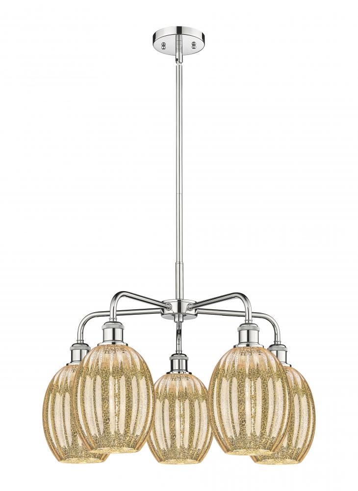 Preston Bulb - 5 Light - 25 inch - Polished Chrome - Stem hung - Chandelier