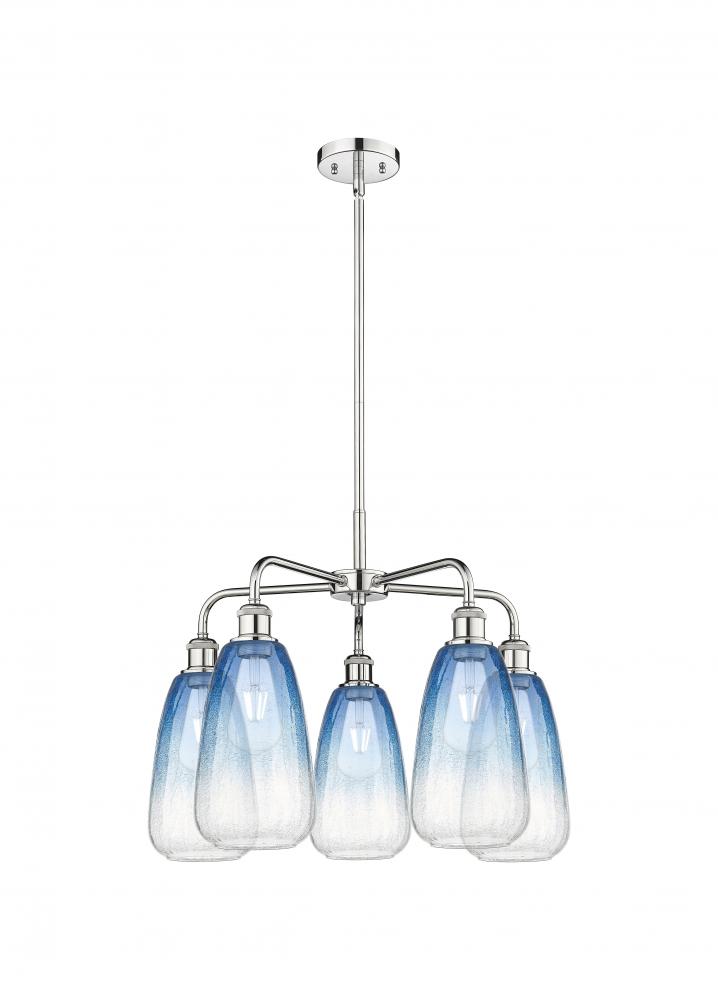 Brookhaven Almond - 5 Light - 25 inch - Polished Chrome - Stem hung - Chandelier