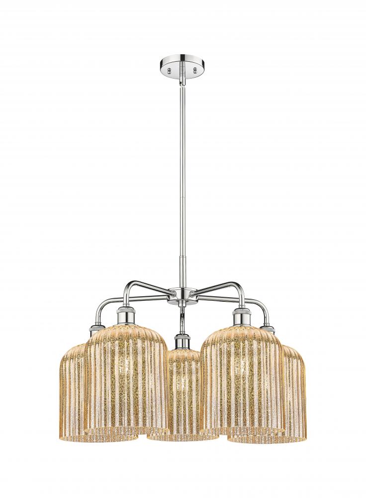 Bridal Veil - 5 Light - 23 inch - Polished Chrome - Chandelier