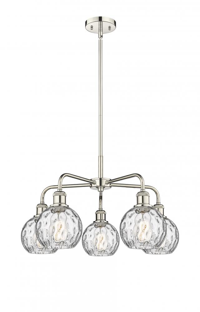 Athens Water Glass - 5 Light - 24 inch - Polished Nickel - Chandelier