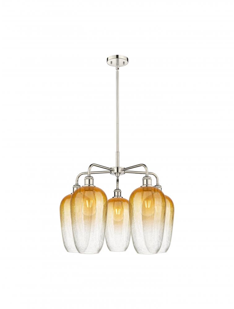 Brookhaven Flute - 5 Light - 26 inch - Polished Nickel - Stem hung - Chandelier