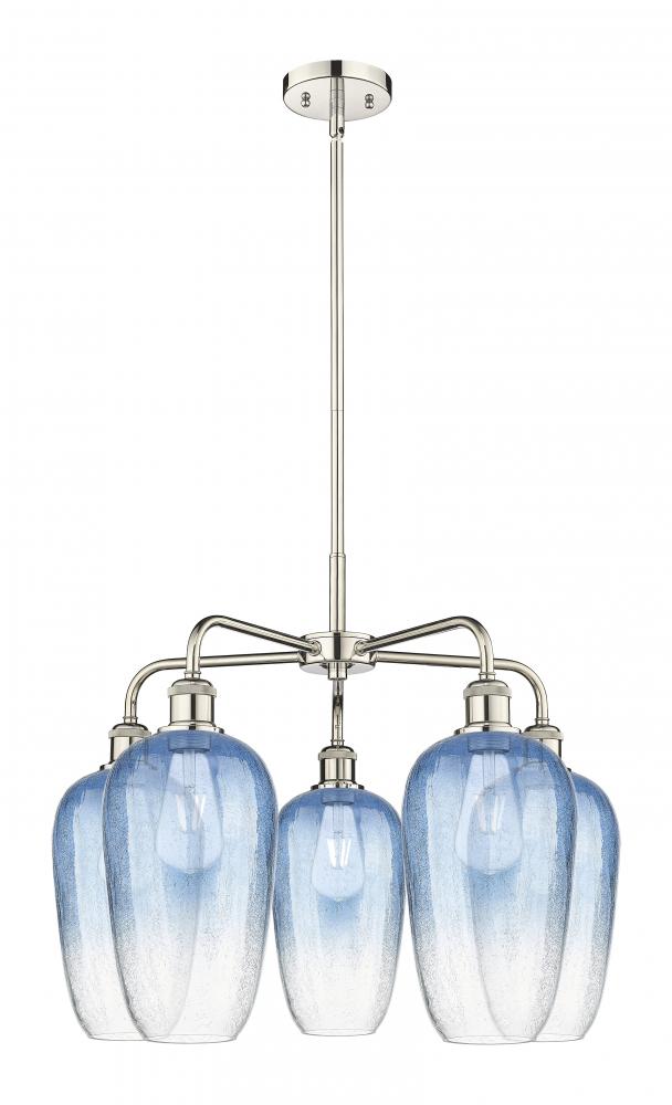 Brookhaven Flute - 5 Light - 26 inch - Polished Nickel - Stem hung - Chandelier