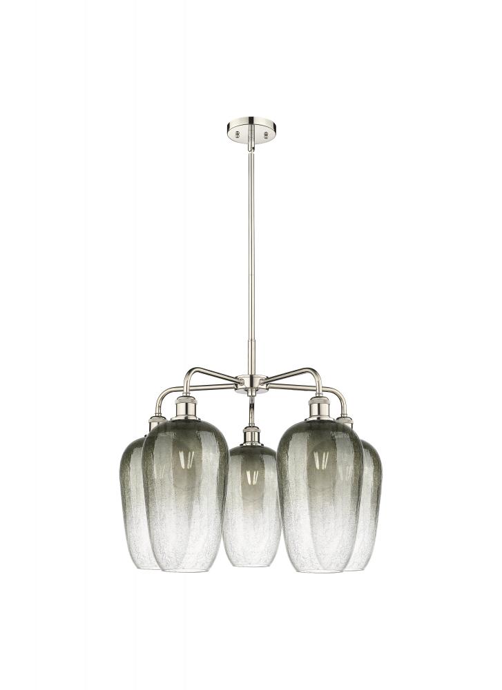 Brookhaven Flute - 5 Light - 26 inch - Polished Nickel - Stem hung - Chandelier