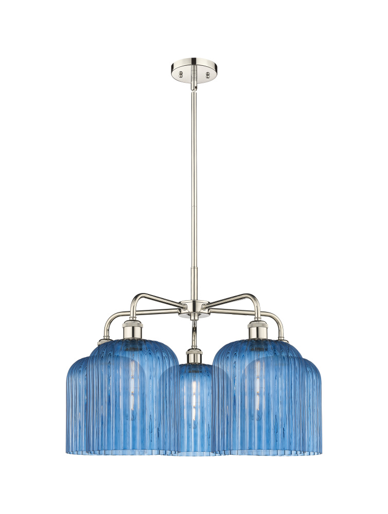 Bridal Veil - 5 Light - 23 inch - Polished Nickel - Chandelier