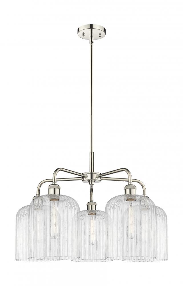 Bridal Veil - 5 Light - 23 inch - Polished Nickel - Chandelier