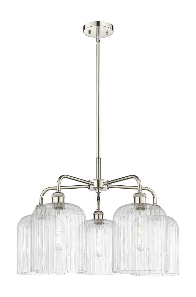 Bridal Veil - 5 Light - 23 inch - Polished Nickel - Chandelier