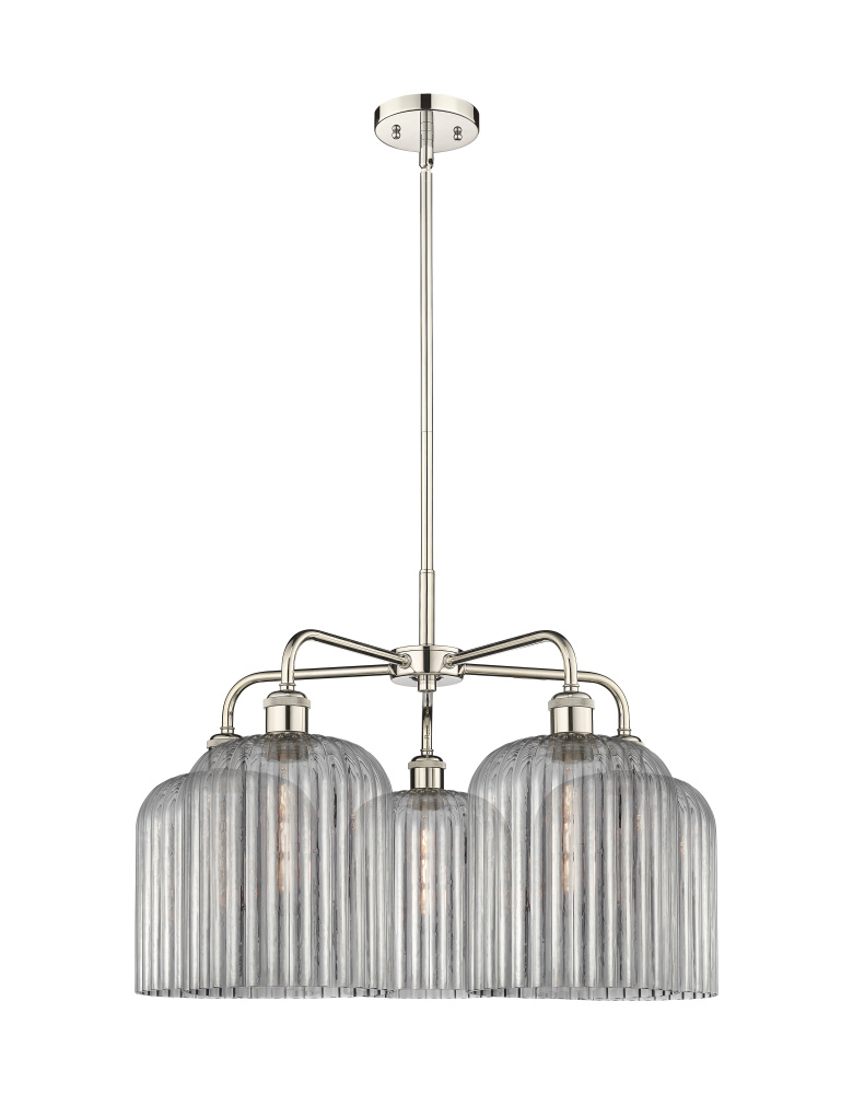 Bridal Veil - 5 Light - 23 inch - Polished Nickel - Chandelier