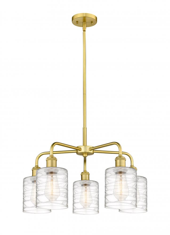 Cobbleskill - 5 Light - 23 inch - Satin Gold - Chandelier
