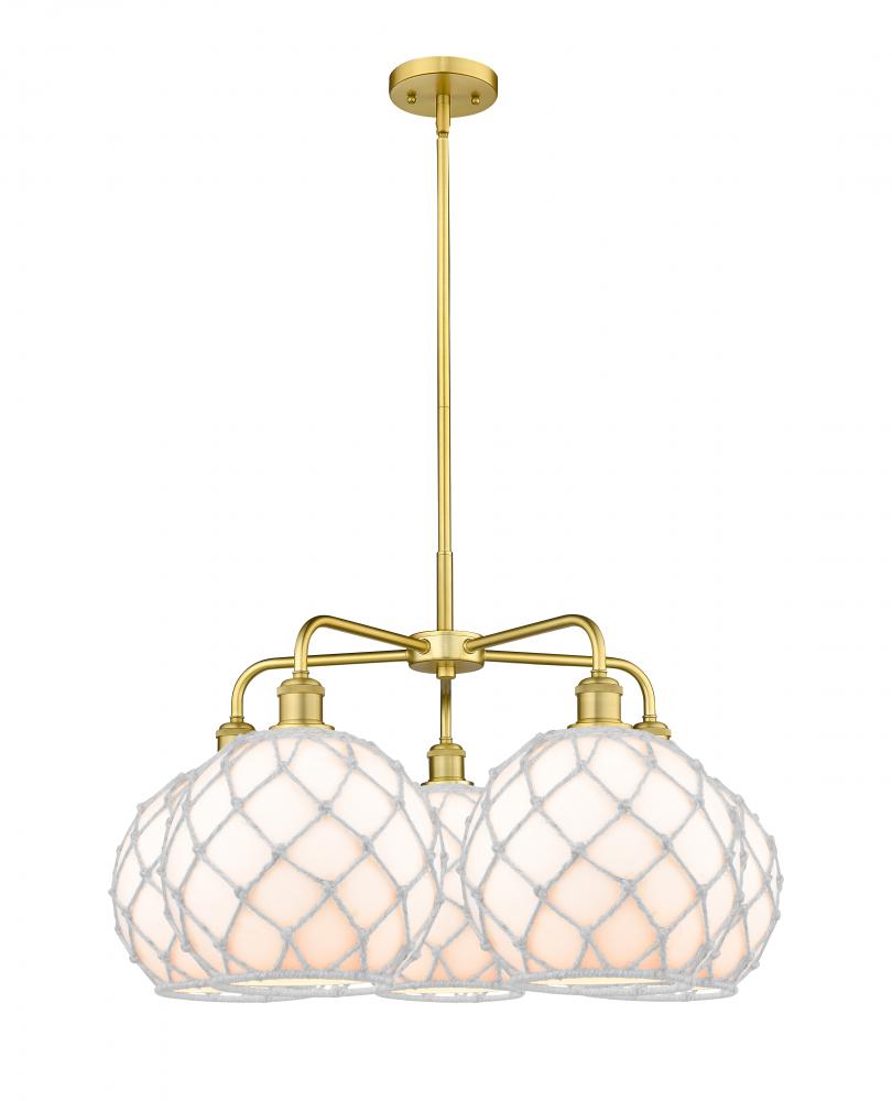 Farmhouse Rope - 5 Light - 29 inch - Satin Gold - Stem hung - Chandelier