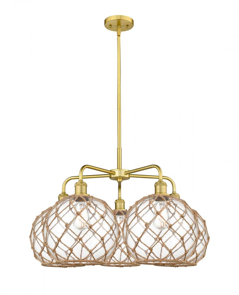 Farmhouse Rope - 5 Light - 29 inch - Satin Gold - Stem hung - Chandelier