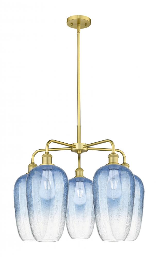 Brookhaven Flute - 5 Light - 26 inch - Satin Gold - Stem hung - Chandelier