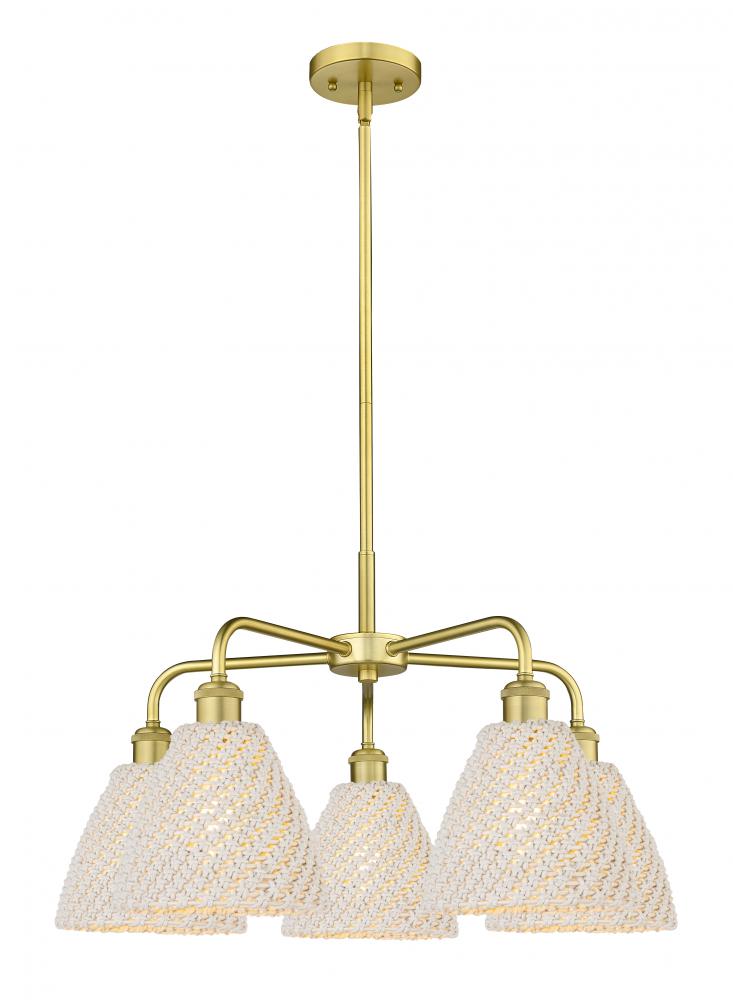 Bristol Natural - 5 Light - 26 inch - Satin Gold - Stem hung - Chandelier