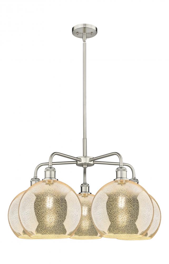 Athens - 5 Light - 28 inch - Satin Nickel - Chandelier