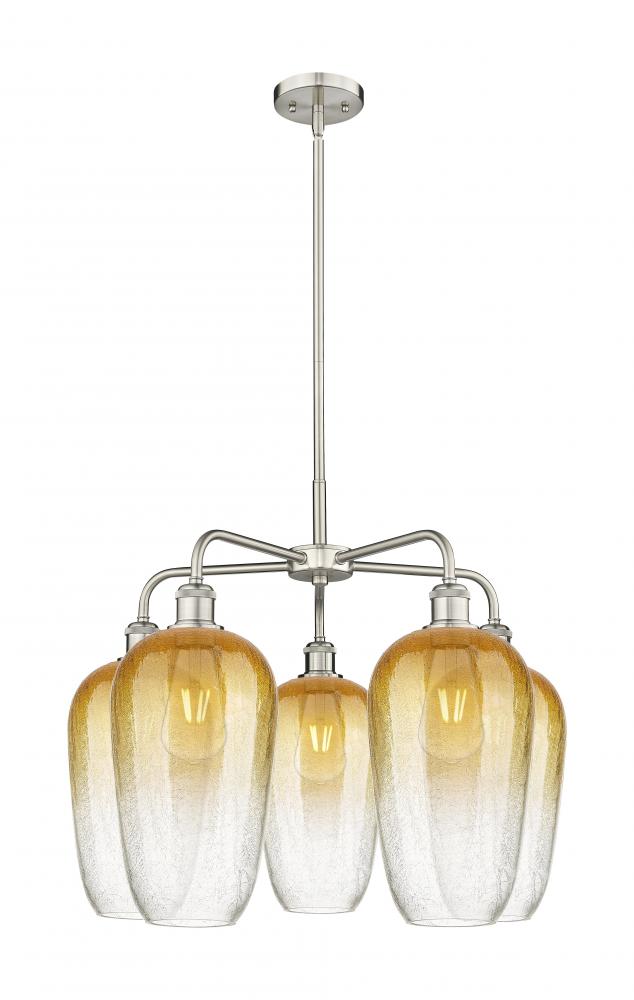 Brookhaven Flute - 5 Light - 26 inch - Satin Nickel - Stem hung - Chandelier