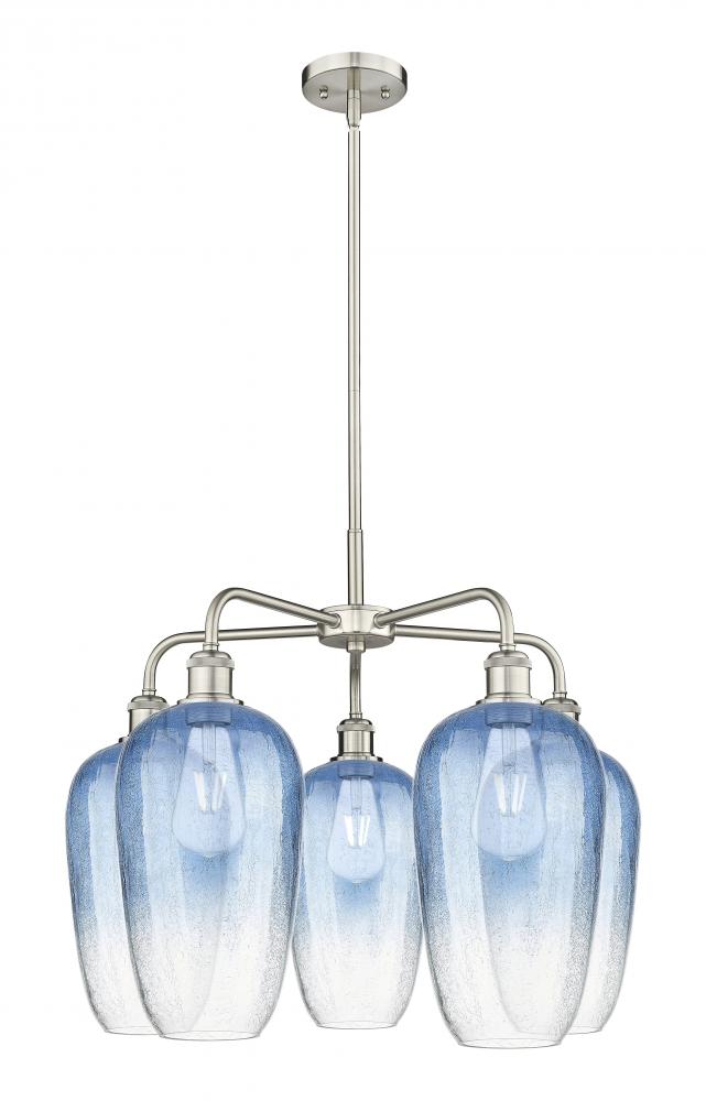 Brookhaven Flute - 5 Light - 26 inch - Satin Nickel - Stem hung - Chandelier