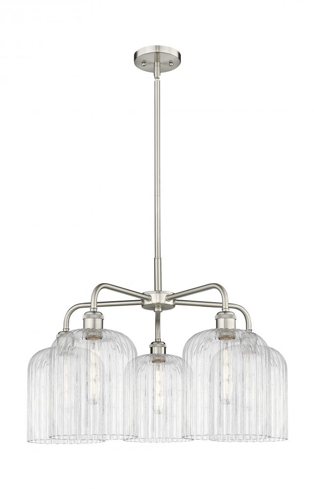 Bridal Veil - 5 Light - 23 inch - Satin Nickel - Chandelier