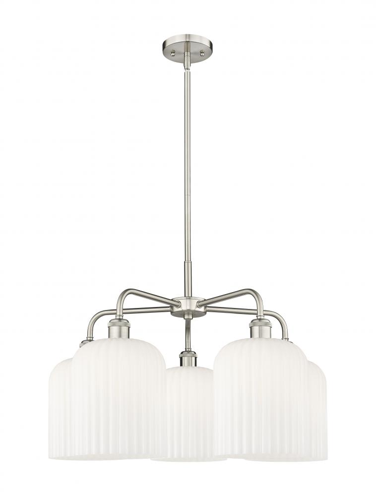 Bridal Veil - 5 Light - 23 inch - Satin Nickel - Chandelier