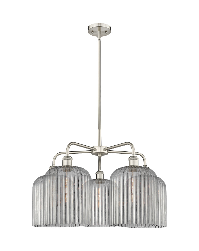 Bridal Veil - 5 Light - 23 inch - Satin Nickel - Chandelier