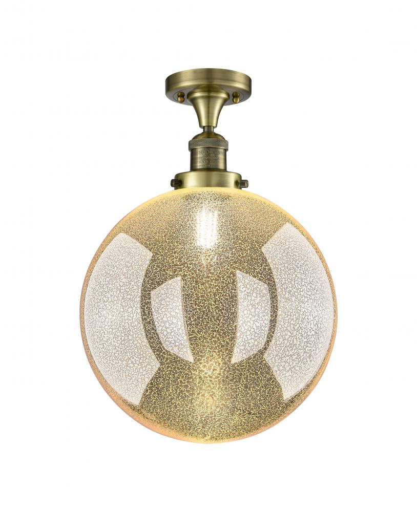Beacon - 1 Light - 12 inch - Antique Brass - Semi-Flush Mount