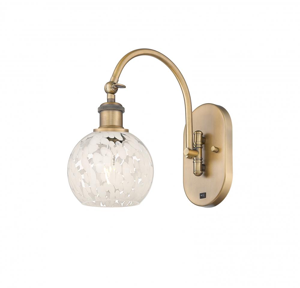 White Mouchette - 1 Light - 6 inch - Brushed Brass - Adjustable Swing Arm