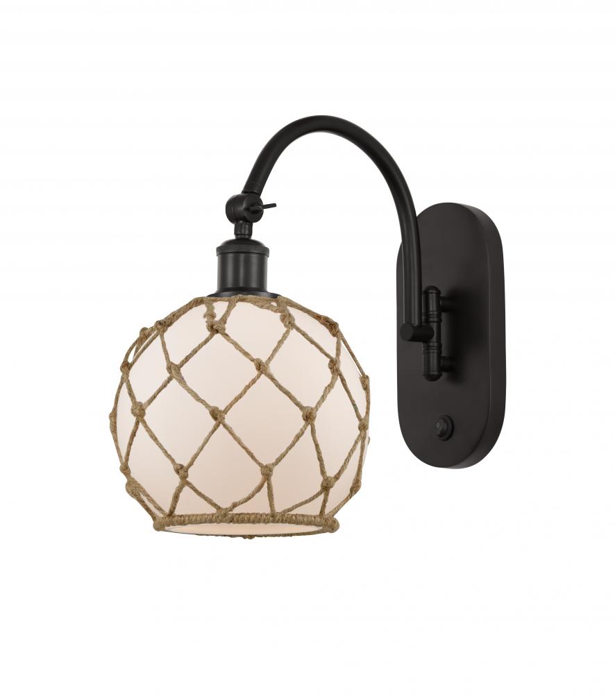 Farmhouse Rope - 1 Light - 8 inch - Oil Rubbed Bronze - Adjustable Swing Arm