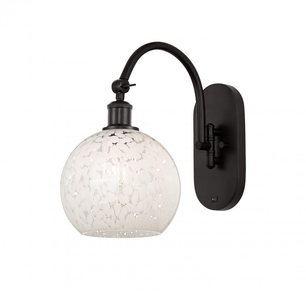 White Mouchette - 1 Light - 8 inch - Oil Rubbed Bronze - Adjustable Swing Arm